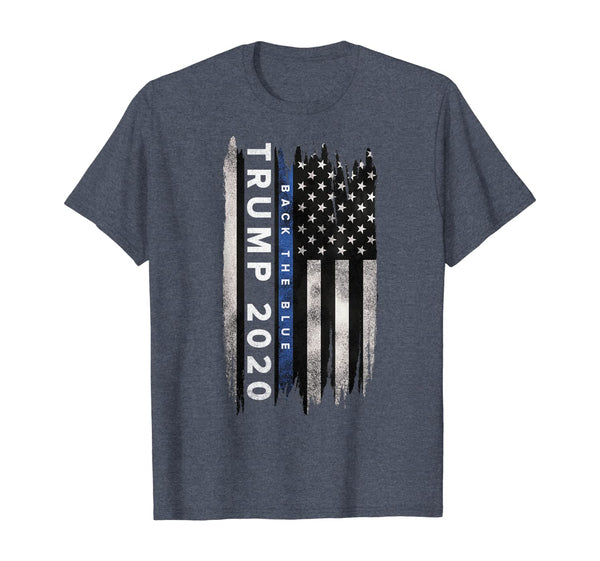 Trump back the blue shirt. Pro Trump Thin Blue Line US Flag T-Shirt