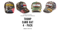 Pack of 4 Camo Trump 2024 Hats