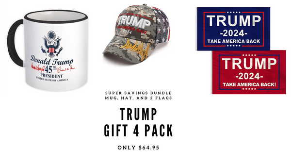 Donald Trump 2024 Bundle Includes 1 Mug, 1 Hat, and 2 Flags