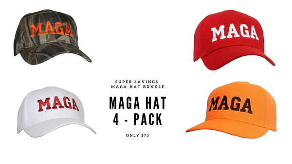 MAGA Hat Bundle -  4 Pack of Trump Make America Great Again Trucker Hats