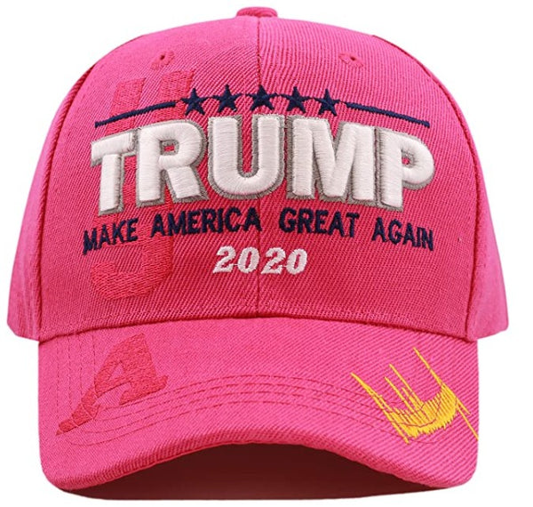 Pink 45th President Trump Hat/Cap, Keep Make America Great 2020, Embroidered