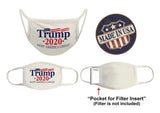 President Donald Trump 2020 Keep America Great White Cotton Face Mask (2 sided)