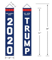 Trump 2020 Flag - No More BS & Keep America Great Vertical Front Porch Flags - 2 Pack
