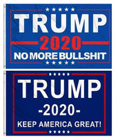 Set of 2 Trump Flags - 2020 KAG & No More Bullshit  3x5