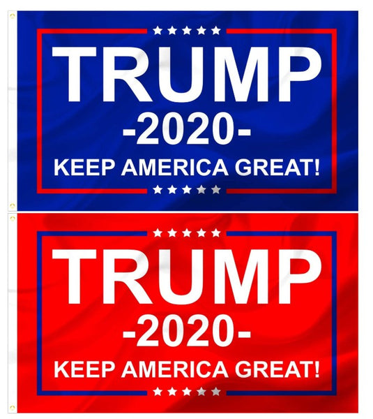 Red & Blue Trump 3x5 Outdoor Campaign Flags Set of 2