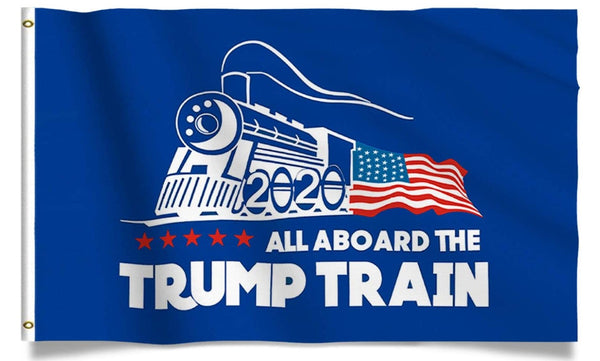 All Aboard The Trump Train 3 x 5 feet with Two Brass Grommets