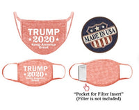 NEON Trump Face Mask Grey Tri-Blend Cotton  Made in USA