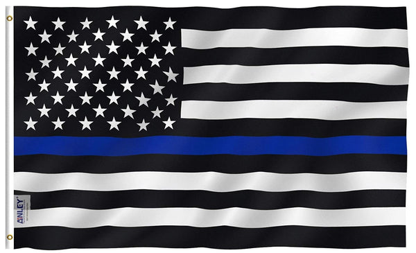 Thin Blue Line American Flag 3 x 5'
