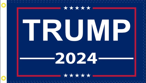 Blue Trump 2024 Flag  3 x 5 feet with Two Brass Grommets