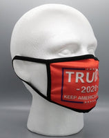 Red Keep America Great & Thin Blue Line Flag Reversible 2 Sided Face Mask