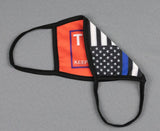 Red Keep America Great & Thin Blue Line Flag Reversible 2 Sided Face Mask