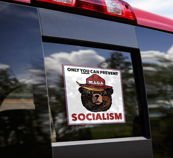 MAGA Trumpy Bear Bumper Sticker Prevent Socialism