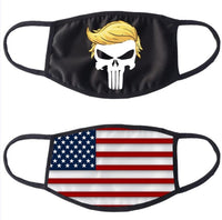 Donald Trump Punisher Cotton Face Mask Cover with USA Flag on Backside