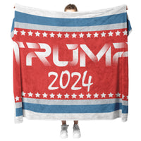 Trump 2024 Fleece Blanket Choose Sherpa or Fleece