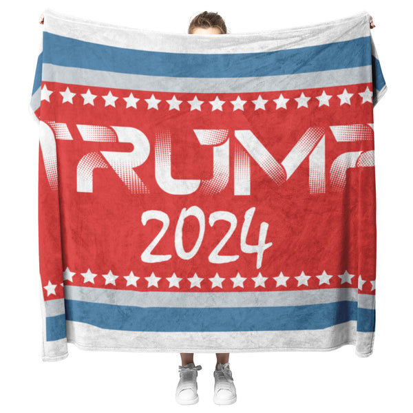 Trump 2024 Fleece Blanket Choose Sherpa or Fleece