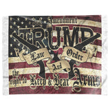 Trump Law and Order 2nd Amendment American Flag Fleece Sherpa Blanket