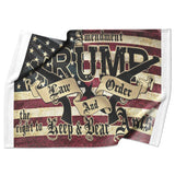 Trump Law and Order 2nd Amendment American Flag Fleece Sherpa Blanket