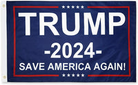 Blue Trump Save America Flag 2024 3x5 Feet Made in USA