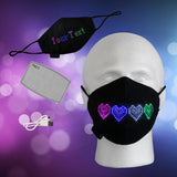 Programmable LED Mask, Light Mask w/ Message Display  Filter Pocket, App Controlled