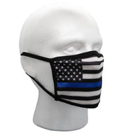 3 PACK! Red Trump Mask, Thin Blue Line Mask, 2 Layer Reversible