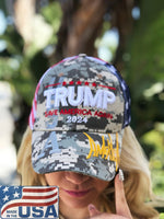 Trump 2024 Hat Save America Embroidered digi Camo Baseball Hat