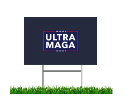 Ultra MAGA Blue Box 2024 Yard Sign w/ Stake for Lawn